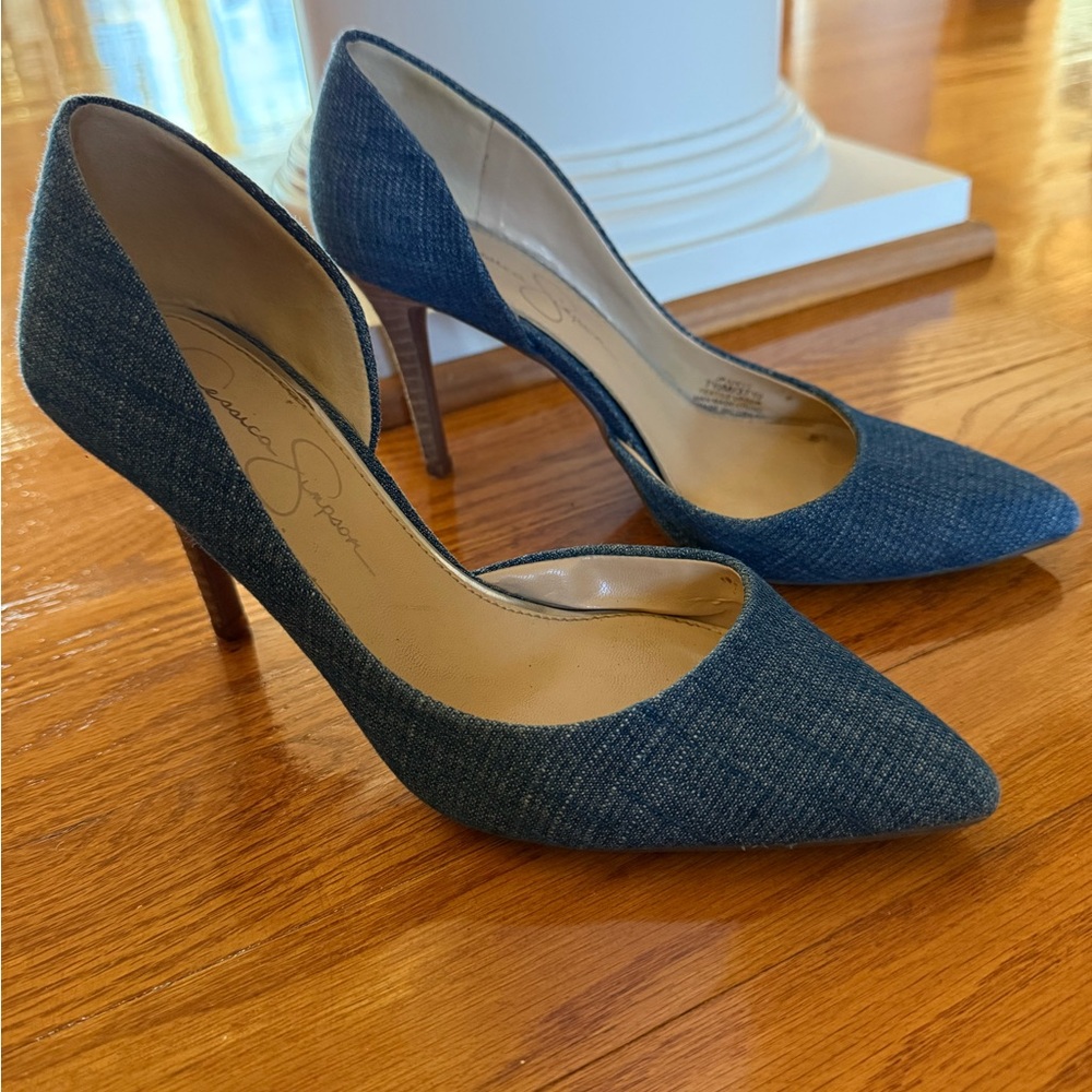 Jessica Simpson Livvy Denim Blue d’Orsay Heels